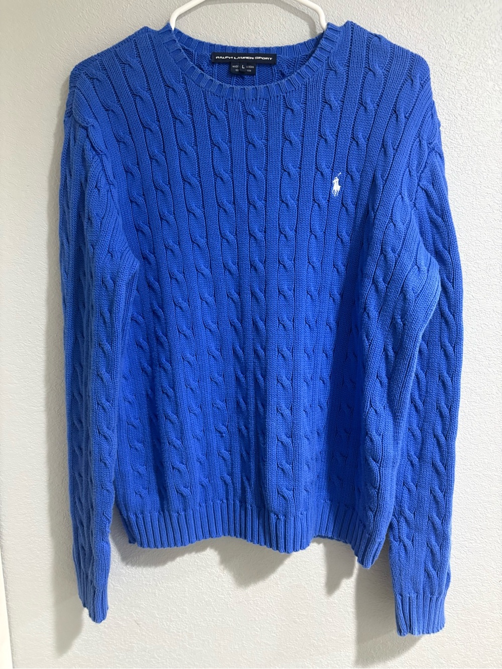 Polo by Ralph Lauren Men’s Cable-Knit Crewneck Sweater - Blue
